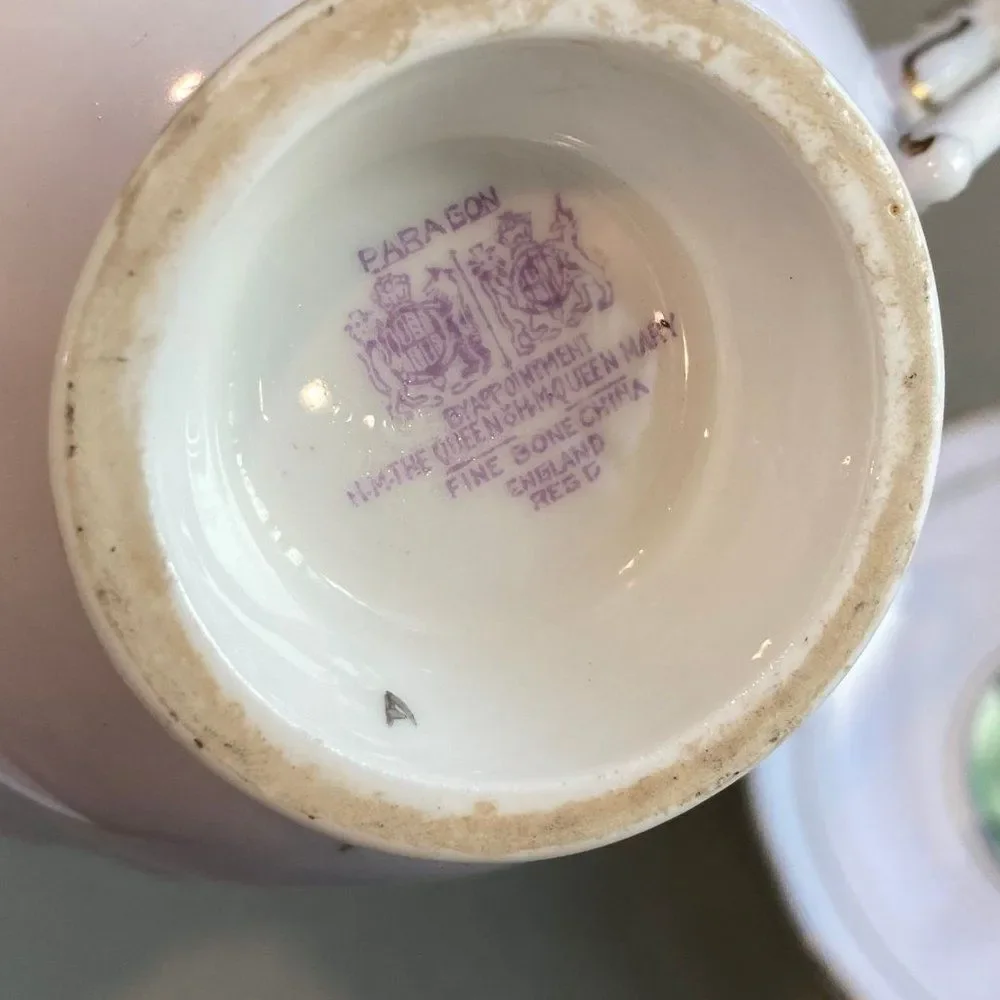 RARE Vintage Paragon Art Deco Floral Fine Bone China Teacup and Saucer, 1960